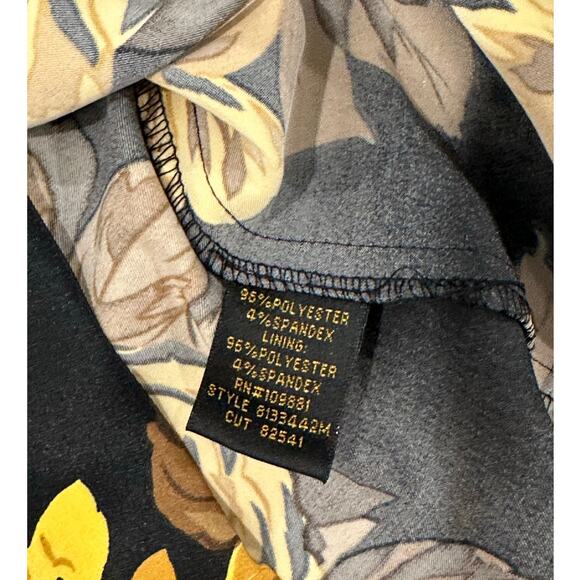 Donna Ricco Black/Gold Floral Sleeveless ruched side Sheath Dress size 8 - Picture 10 of 10